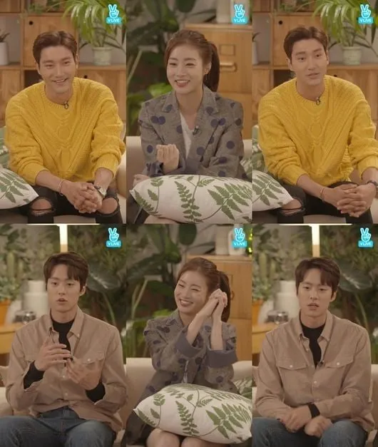 Siwon, Sora, dan Gong Myung saat promosi Revolutionary Love © V Live