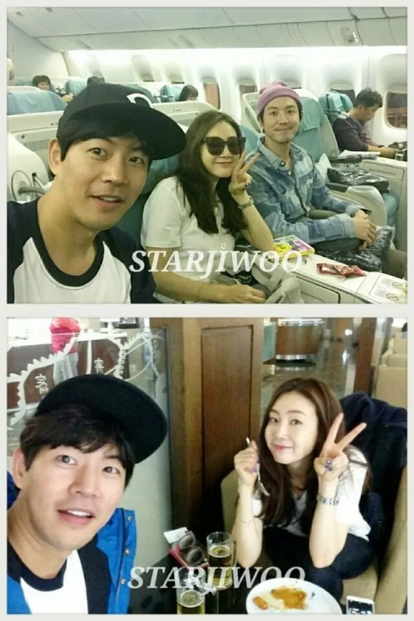 Choi Ji Woo dan rekan main drama Twenty Again terlihat berangkat ke Thailand. © Star Ji Woo