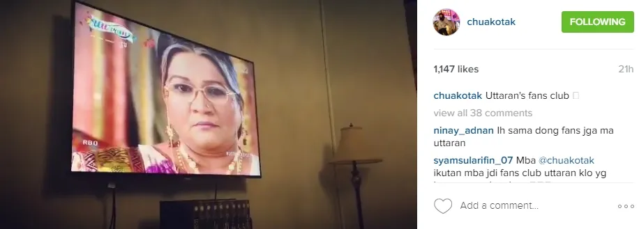 Chua suka Uttaran? ©instagram/chuakotak