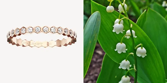 Cincin dan bunga lily of the Valley yang dibawa Song Hye Kyo di pernikahan © chaumet.com/wikipedia
