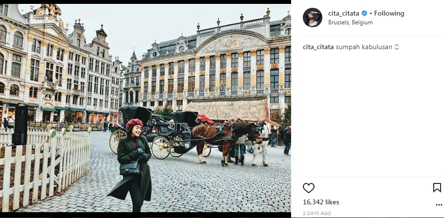 Cita menutup kolom komentar sejak empat hari lalu (waktu Indonesia) ©instagram/cita_citata