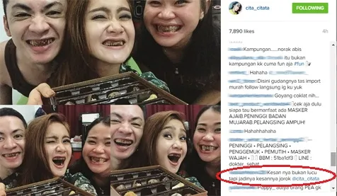 Foto Cita Citata dan komentar dari netizen ©instagram.com/citacitata