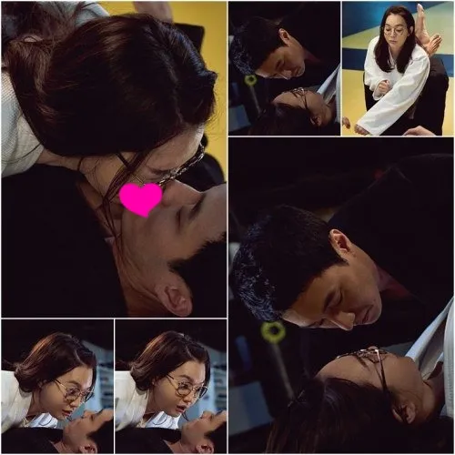 Shin Min Ah nggak sengaja ciuman hot dengan So Ji Sub. © hancinema.net