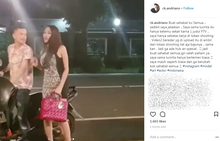 Choky tegaskan tak punya hubungan khusus dengan Lucinta ©instagram/ck.andriano