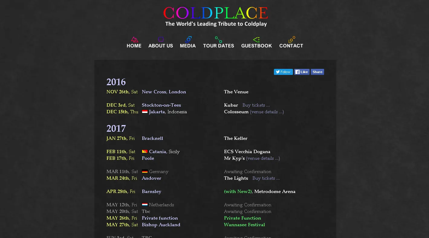 Walau band tribute, Coldplace akan menyajikan penampilan dengan nuansa yang nyaris sama seperti Coldplay © coldplace.co.uk