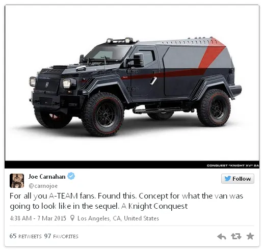 Conquest Knight XV © Joe Carnahan/twitter