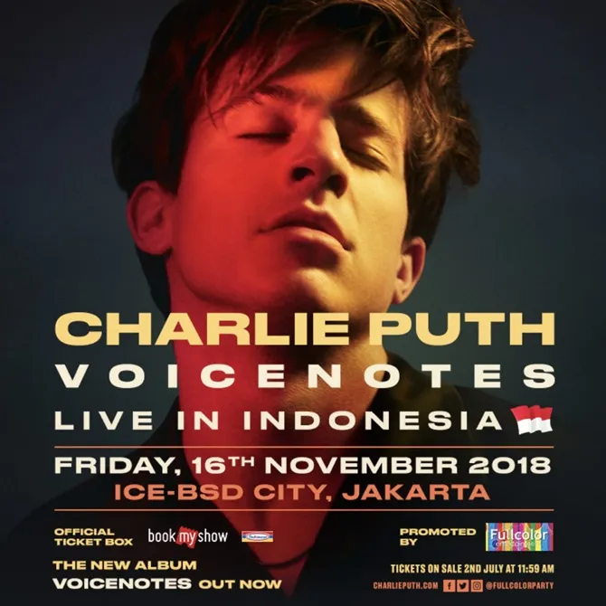 CHARLIE PUTH - VOICENOTES TOUR LIVE IN INDONESIA 2018 (credit : Full Color Entertainment)