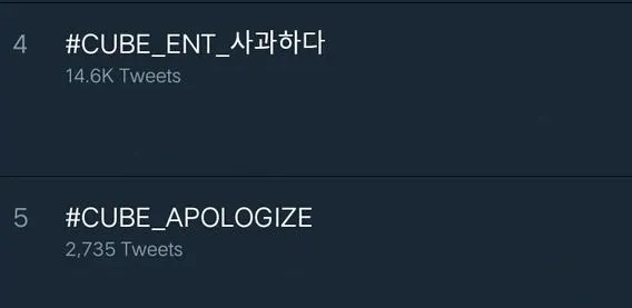Trending agar CUBE mau minta maaf © Istimewa