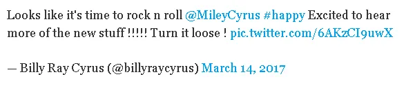 Cuitan Billy Ray Cyrus di Twitter yang sempat di-embed oleh sejumlah media sebelum kemudian dihapus © twitter.com/billyraycyrus