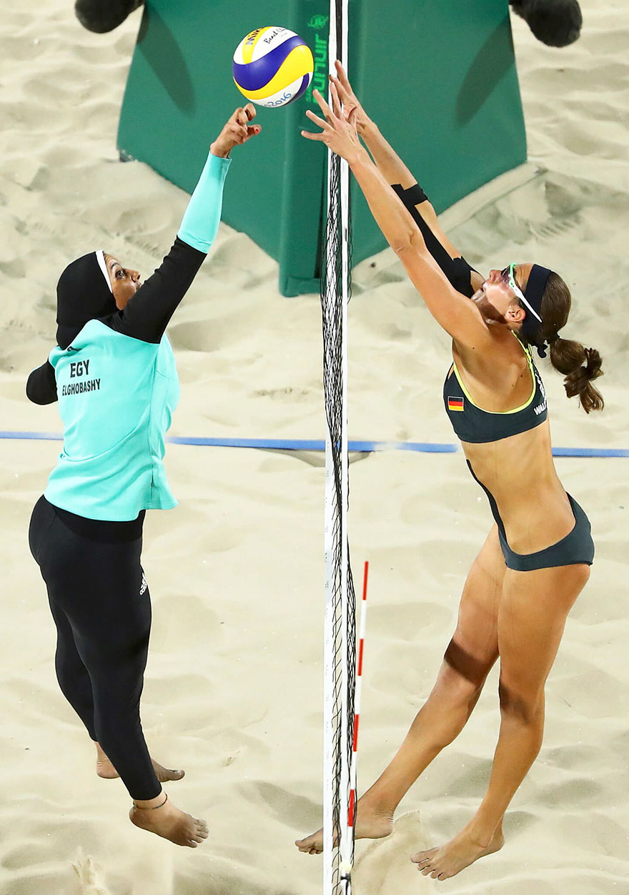 Foto Atlet Voli Mesir Yang Berjilbab Di Olimpiade Ini Tuai Pujian