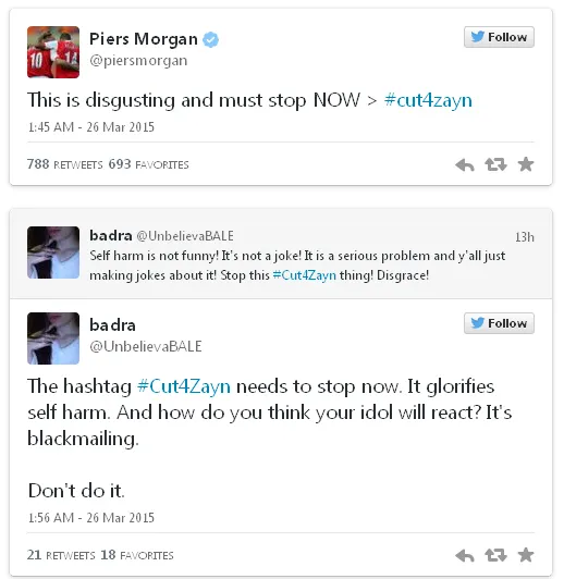 #Cut4Zayn © twitter.com