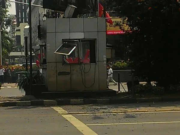 Lokasi ledakan bom Sarinah di Jakarta © twitter @PujionoJS