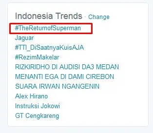The Return of Superman tayang di TV langsung jadi Trending Topic. © Twitter/officialrcti
