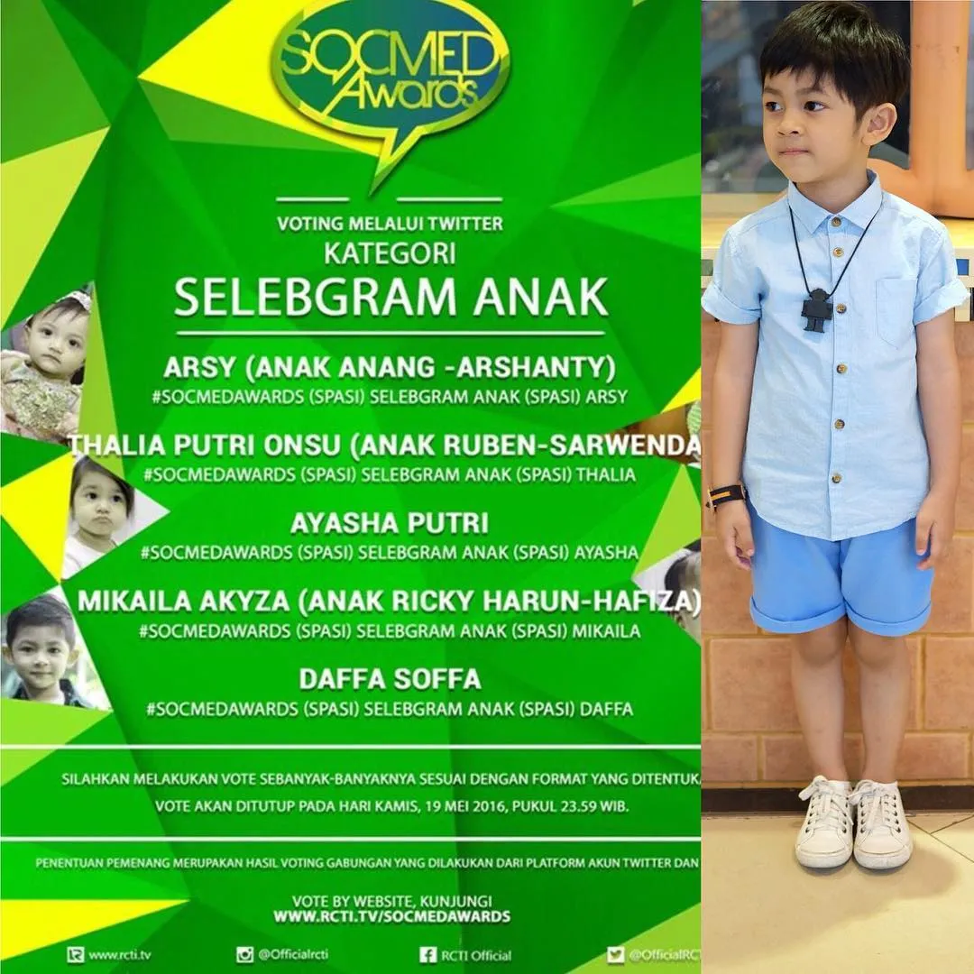 Persaingan panas di kategori 'Selebgram Anak' Socmed Awards 2016 © Instagram/daffa_sofa