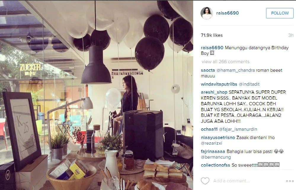 Raisa siapkan kejutan di hari ulang tahun Keenan Pearce © Instagram.com/raisa6690