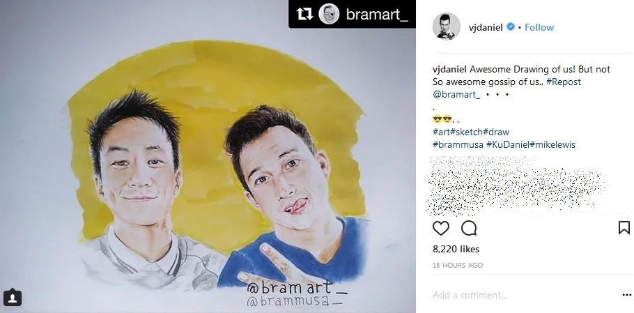 Gosip yang dimaksud Daniel Mananta adalah tentang Lucinta? ©instagram/vjdaniel