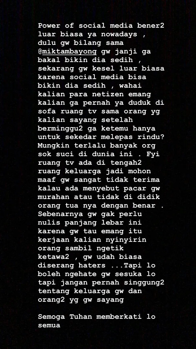 Klarifikasi Daniel Wenas atas videom usap-usap rambut yang beredar (credit : instagram.com/stories/danielwenas)