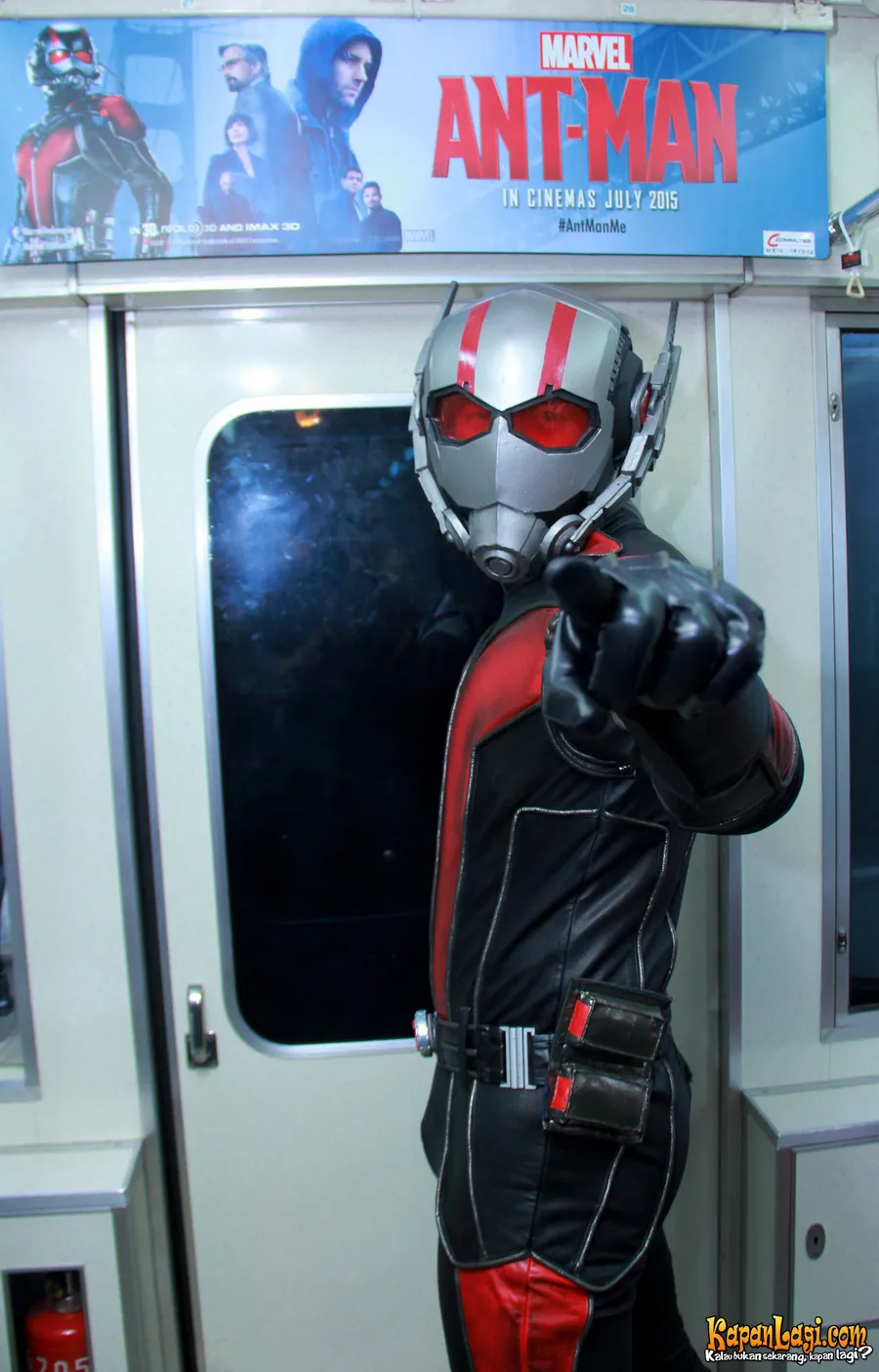 Daniel tampak gagah dengan kostum Ant-Man nya ©KapanLagi.com®/Muhammad Akrom Sukarya