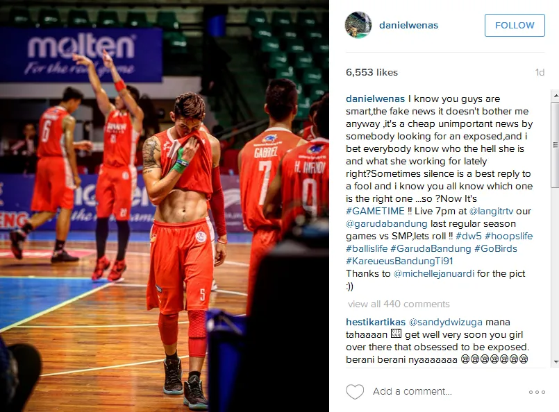 Daniel beri konfirmasi terkait berita miring dirinya dengan AS © Instagram/danielwenas