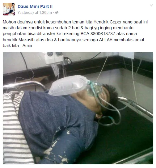 Get well soon Hendrik! © Facebook/Daus Mini