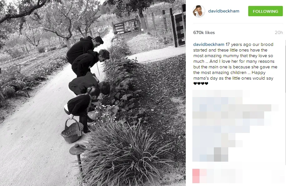 David Beckham ucapkan selamat hari ibu ke Victoria dengan cara romantis ©instagram/davidbeckham