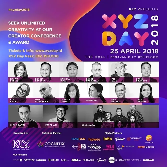 Speaker dan musisi yang akan memeriahkan XYZ Day (credit: instagram.com/xyzday.id)