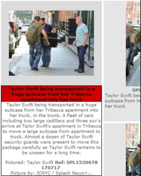Taylor Swift dikabarkan masuk dalam koper © Splashnews.com