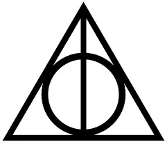 Lambang dari Deathly Hallows atau relikui kematian © wikimedia