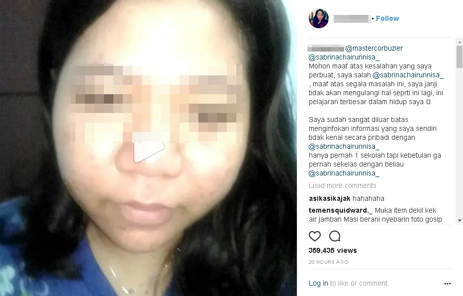 Jera, M akhirnya minta maaf pada Deddy dan Sabrina © instagram.commitalamtia