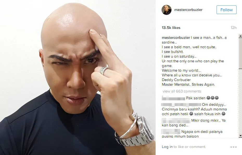Inikah tantangan Deddy untuk MT? © instagram.com/mastercorbuzier