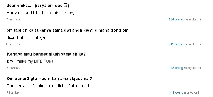 Jawaban Deddy untuk fans seputar kedekatannya dengan Chika / © Ask.fm