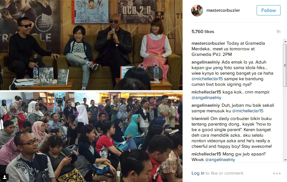 Talkshow Deddy di Gramed Merdeka, Bandung © Instagram/mastercorbuzier