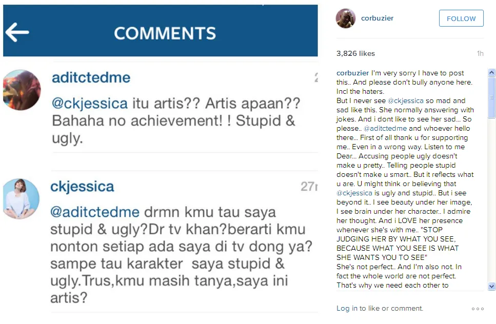 Deddy Corbuzier bela Chika Jessica Dari Haters / © Instagram