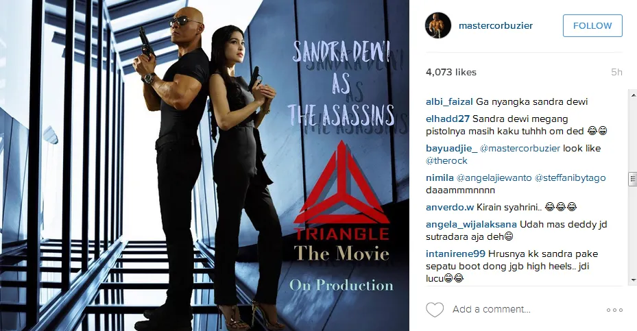 Sandra Dewi terlibat di film 'TRIANGLE' © Instagram/mastercorbuzier