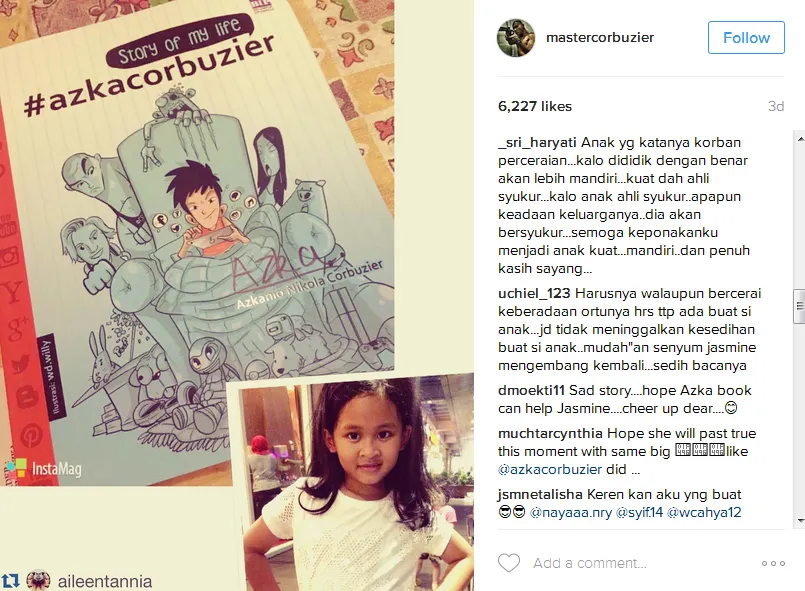 Buku Azka jadi inspirasi Jasmine © Instagram/mastercorbuzier