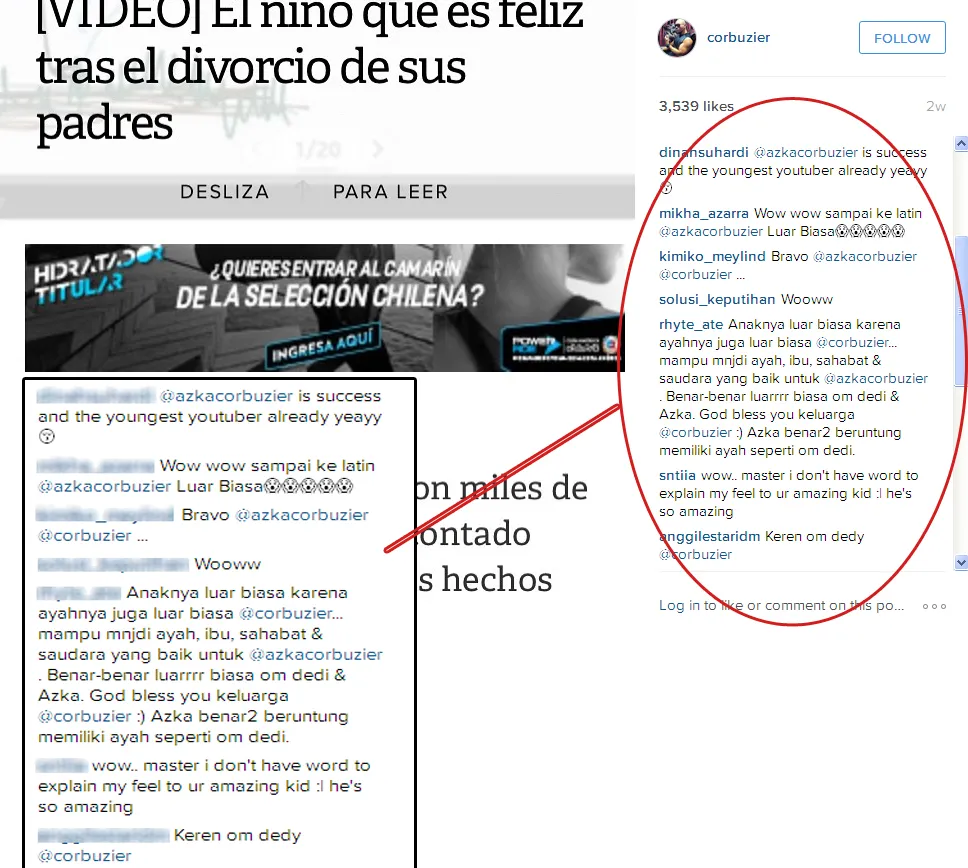 Karya Azka dimuat di media Spanyol / © Instagram