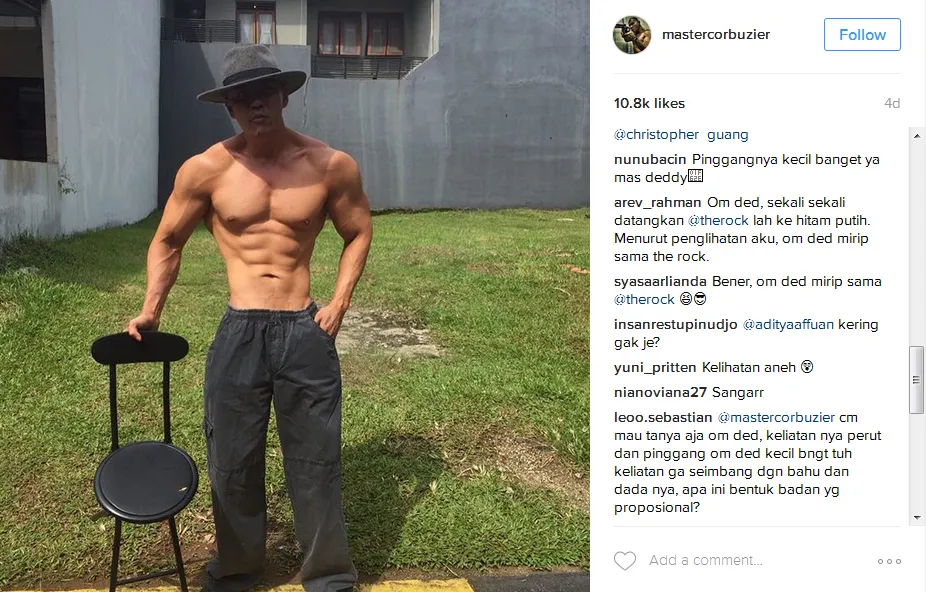Ada yang aneh dengan foto Deddy ini? © Instagram/mastercorbuzier