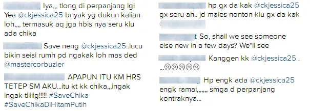 Tanggapan netizen tentang hengkangnyas Chika © Instagram/masatercorbuzier