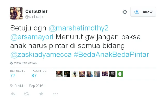 Deddy setuju dengan pendapat Marsha © Twitter