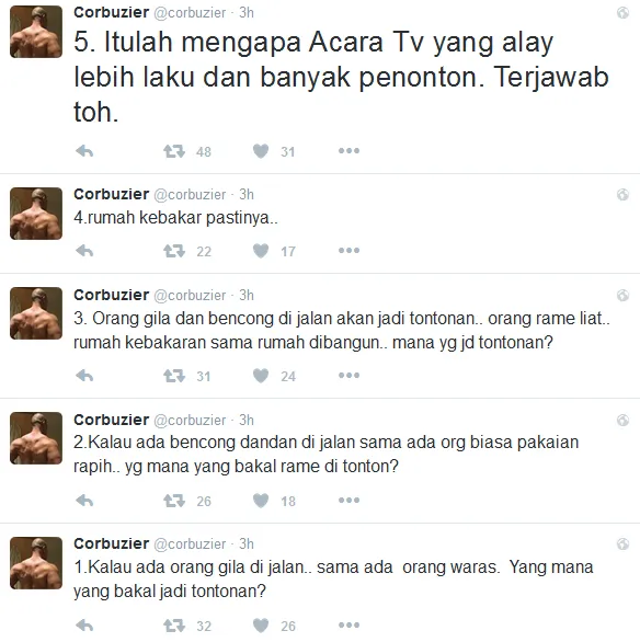 Deddy jelaskan kenapa program TV alay itu selalu populer © Twitter/corbuzier