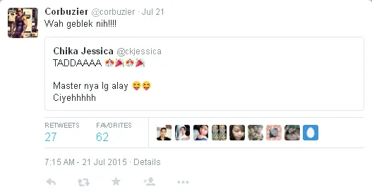 Deddy balas tweet Chika / © Twitter
