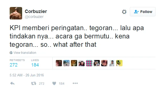 Deddy sindir KPI © Twitter/corbuzier