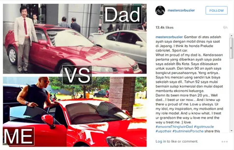Perbandingan kesuksesan Deddy Corbuzier dengan sang ayah © Instagram.com/mastercorbuzier