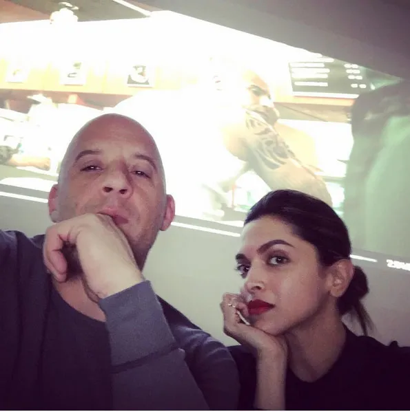 Ini adalah momen saat pertama kali Deepika bertemu dengan Vin Diesel 2 bulan lalu © Instagram.com/vindiesel
