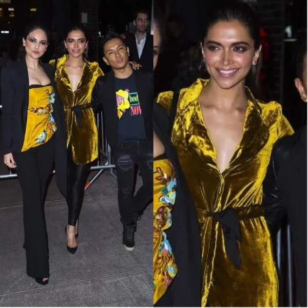 Deepika memilih bahan velvet, tapi model dan warnanya failed ©bollywoodlife