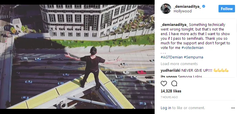 Demian tak mau menyerah! © Instagram/_demianaditya_