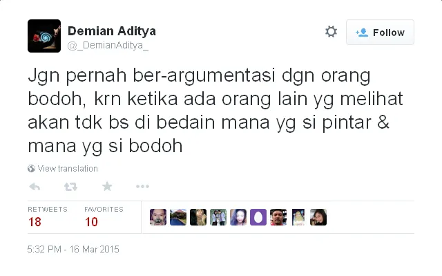 Demian sindir Ki Kusumo bodoh? / © Twitter