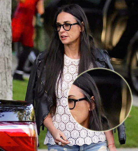 Semakin tua rambut  Demi  Moore  mulai beruban merdeka com