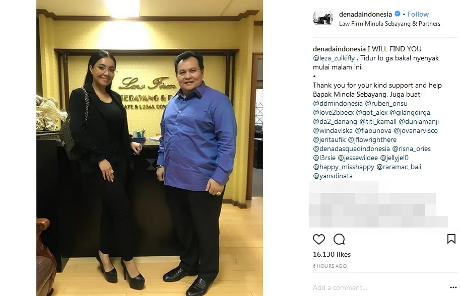 Denada akhirnya memilih untuk melapor ke pihak berwajib ©instagram/denadaindonesia