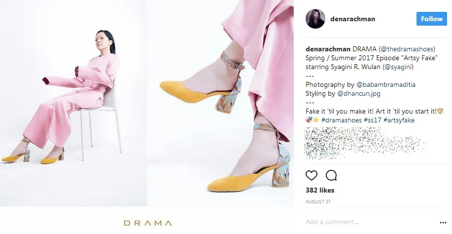 Salah satu sepatu koleksi terbaru karya Dena. /©instagram.com/denarachman